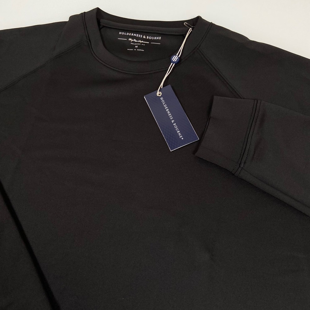 Holderness & Bourne Mens M Black The Betts Pullover NEW Performance Tailored Fit
